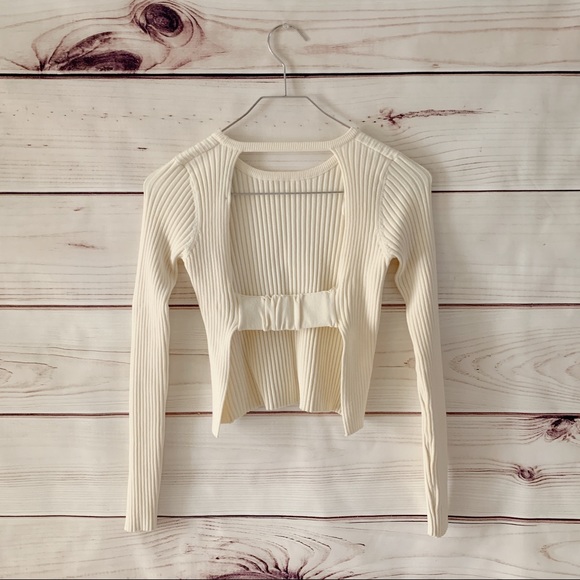 Zara Ribbed Top With Open Back - Picture 3 of 5